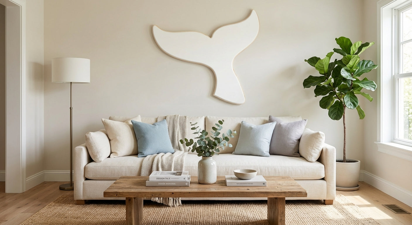 Whale Tail in Cotton White finish - room setting