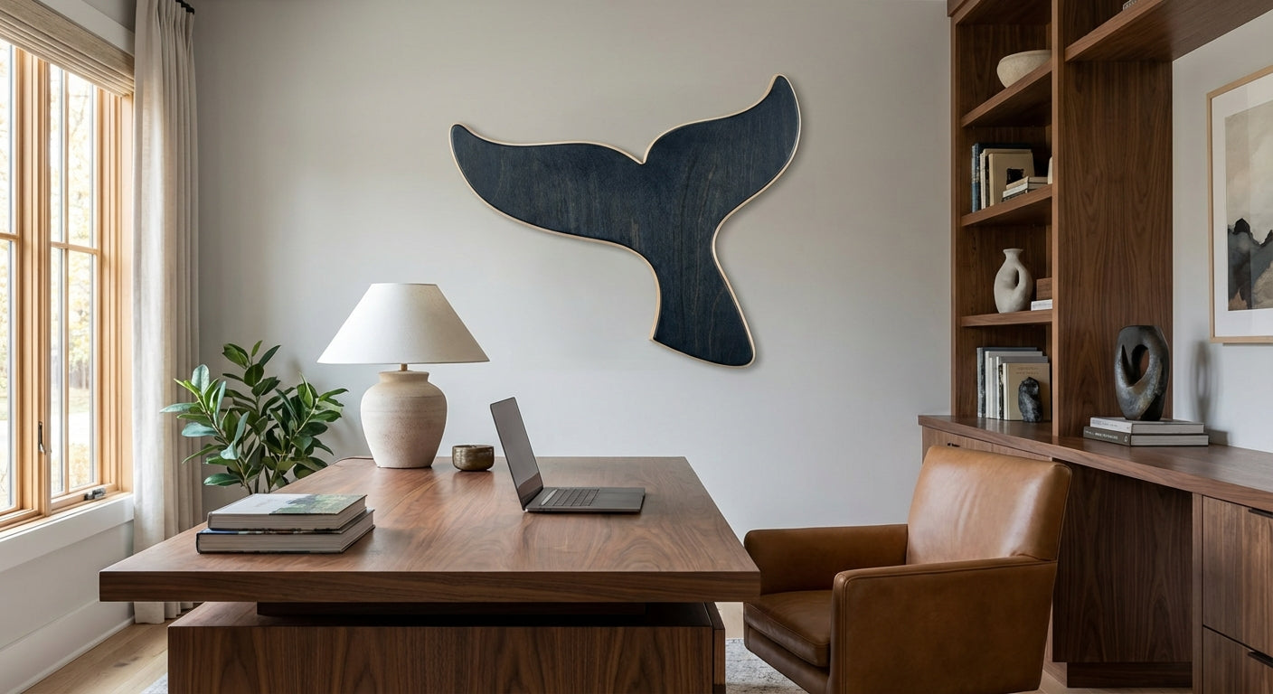 Whale Tail in Midnight Sky finish - room setting