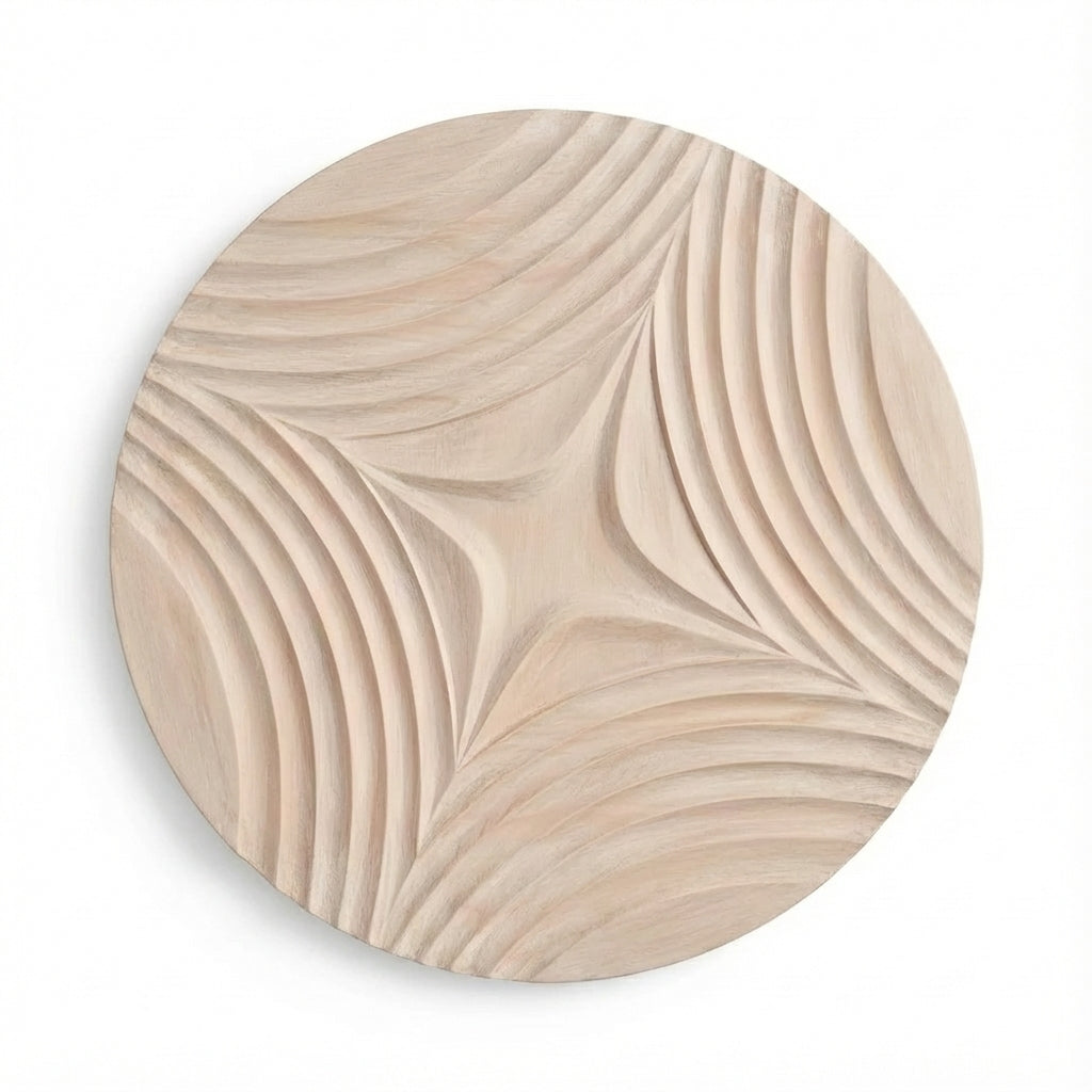 Carved Tidal Waves Wood Wall Art Panel