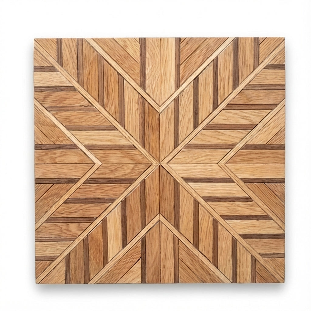 Starburst Wood Wall Art Panel: Geometric Radiance