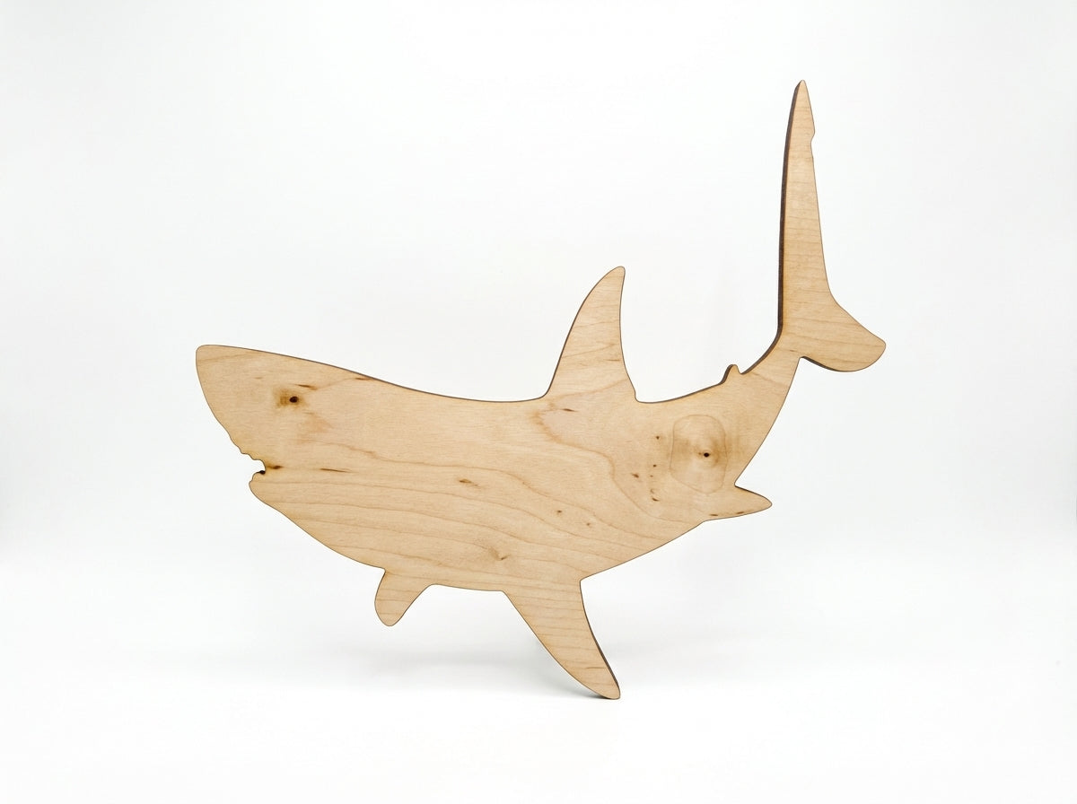 Ocean Predator Wood Art: Hammerhead Shark Sculpture