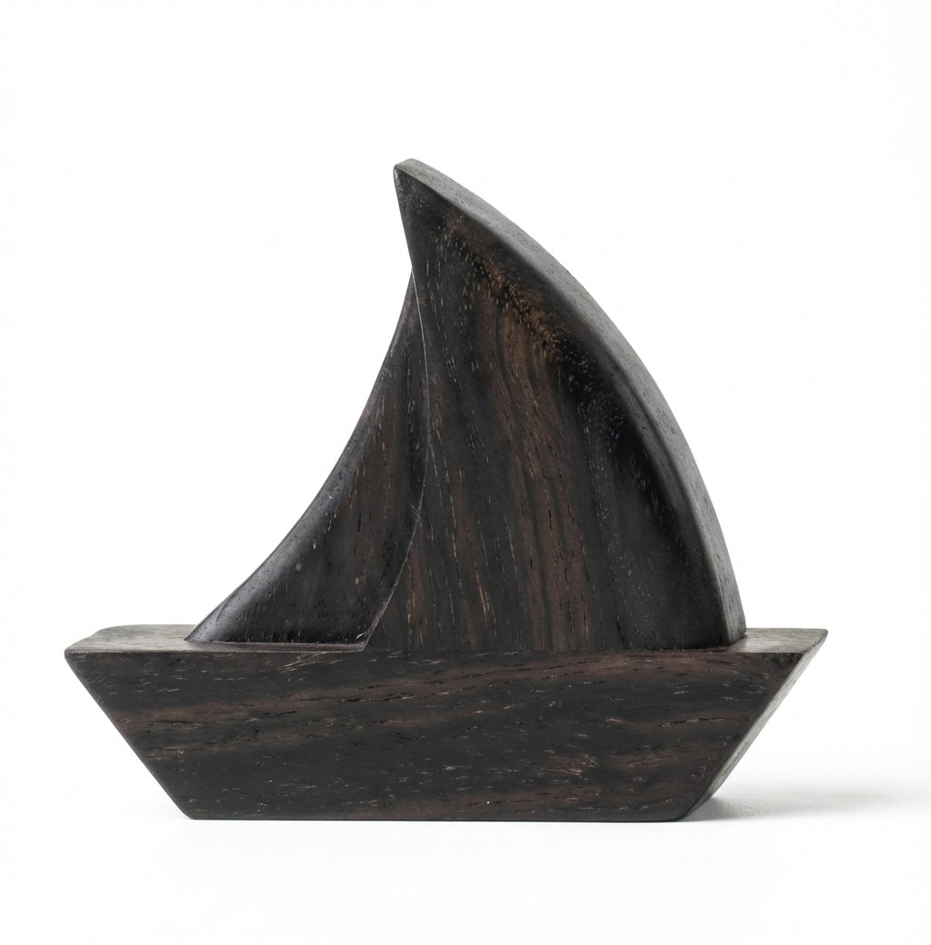 Wooden Sailboat Sculpture