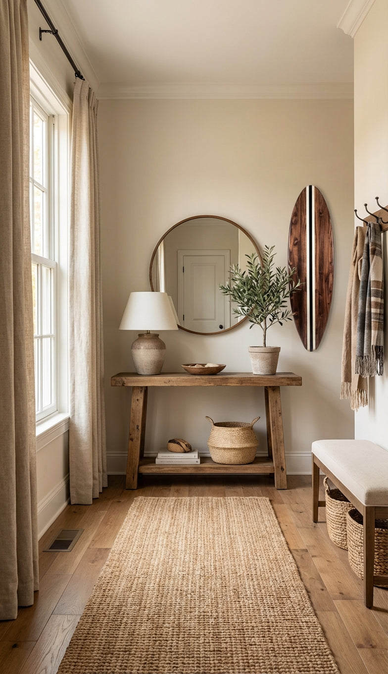 Tributary Wood Wall Art Panel - Freeform in Entryway (Natural)