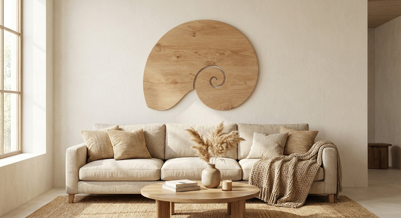 Nautilus Carved Wood Wall Art Panel