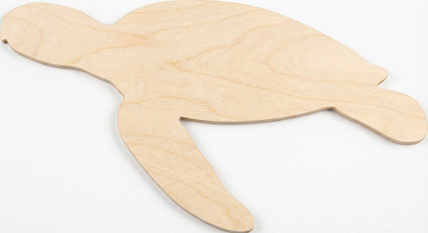 Coastal Turtle Carved Wood Wall Art - Freeform (Natural)