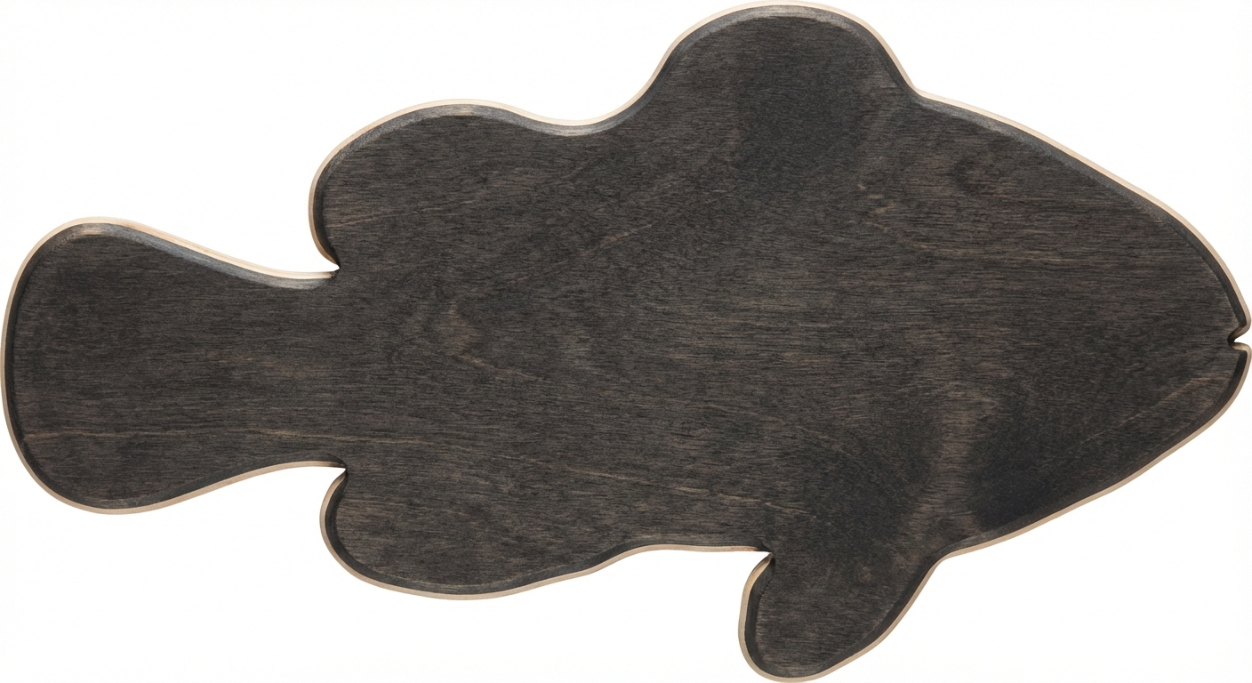 Oceanic Carved Wood Wall Art Panel - Freeform (Charcoal)