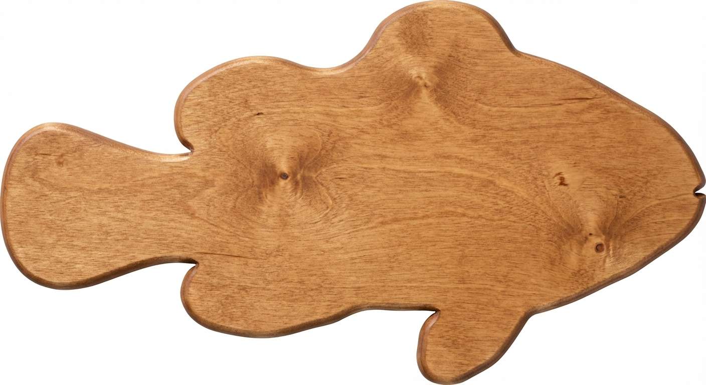 Oceanic Carved Wood Wall Art Panel - Freeform (Fern)