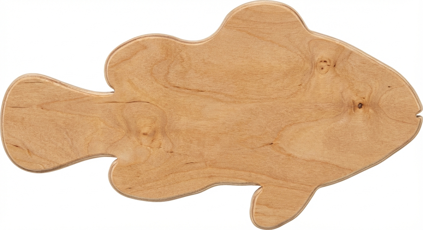 Oceanic Carved Wood Wall Art Panel - Freeform (Natural)
