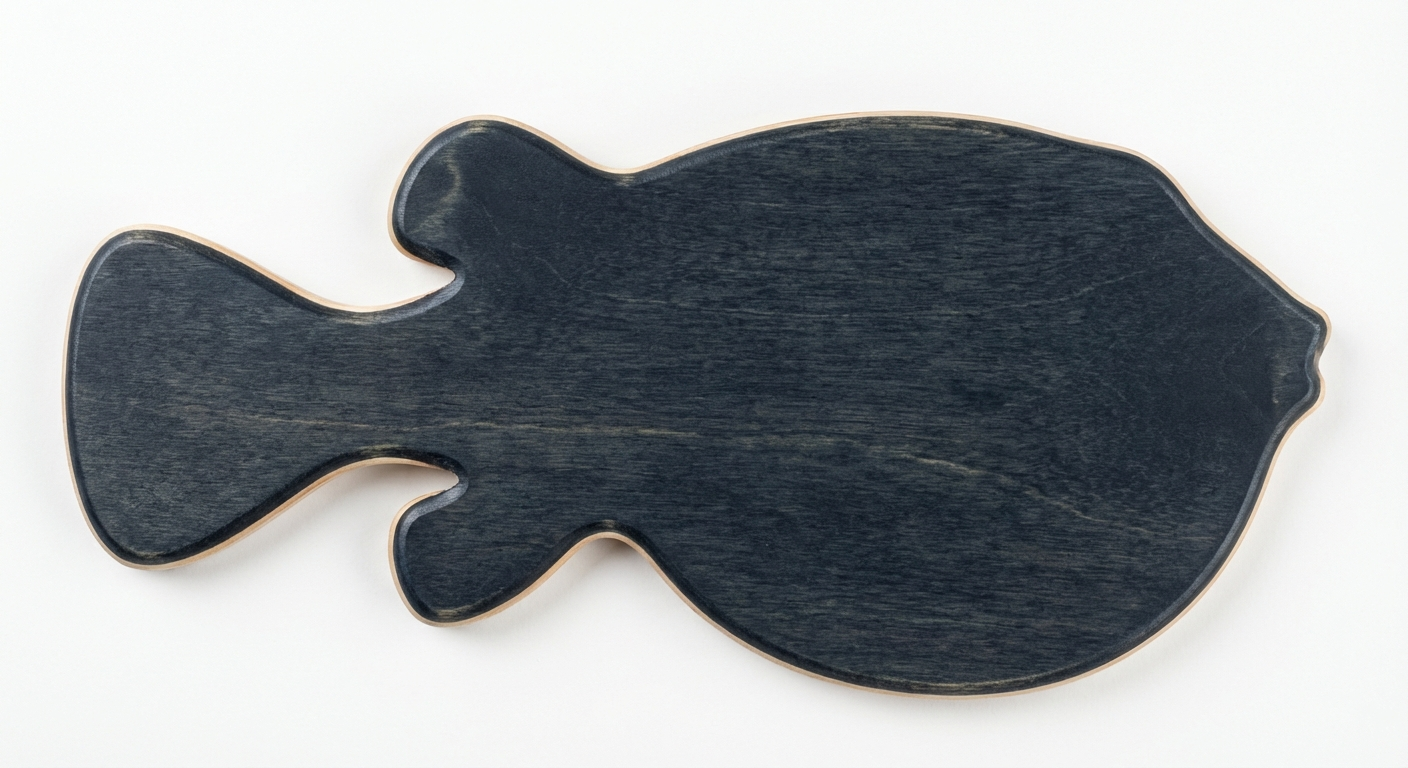 Verdant Depths Carved Wood Wall Art Panel - Freeform (Midnight Sky)
