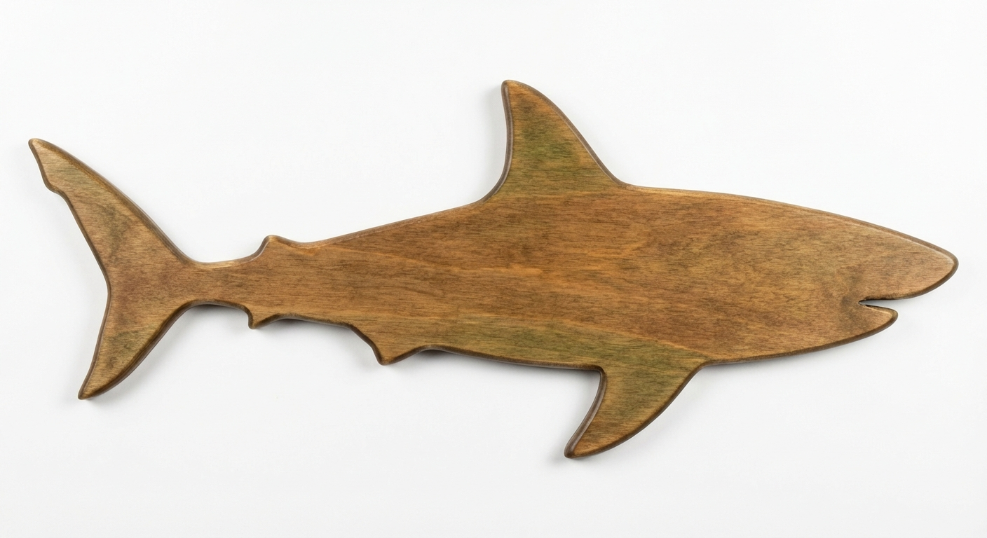 Ocean Predator Wood Wall Art - Freeform (Fern)