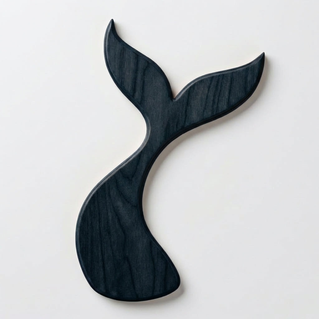 Mermaid Tail Carved Wood Wall Art Panel - Freeform (Midnight Sky)