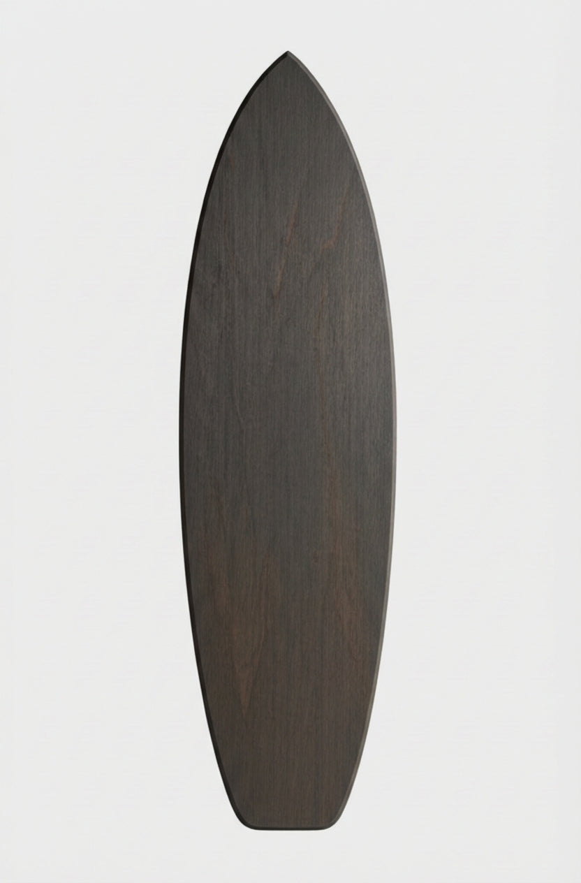 Stand-Up Paddleboard Carved Wood Wall Art Panel - Freeform (Charcoal)