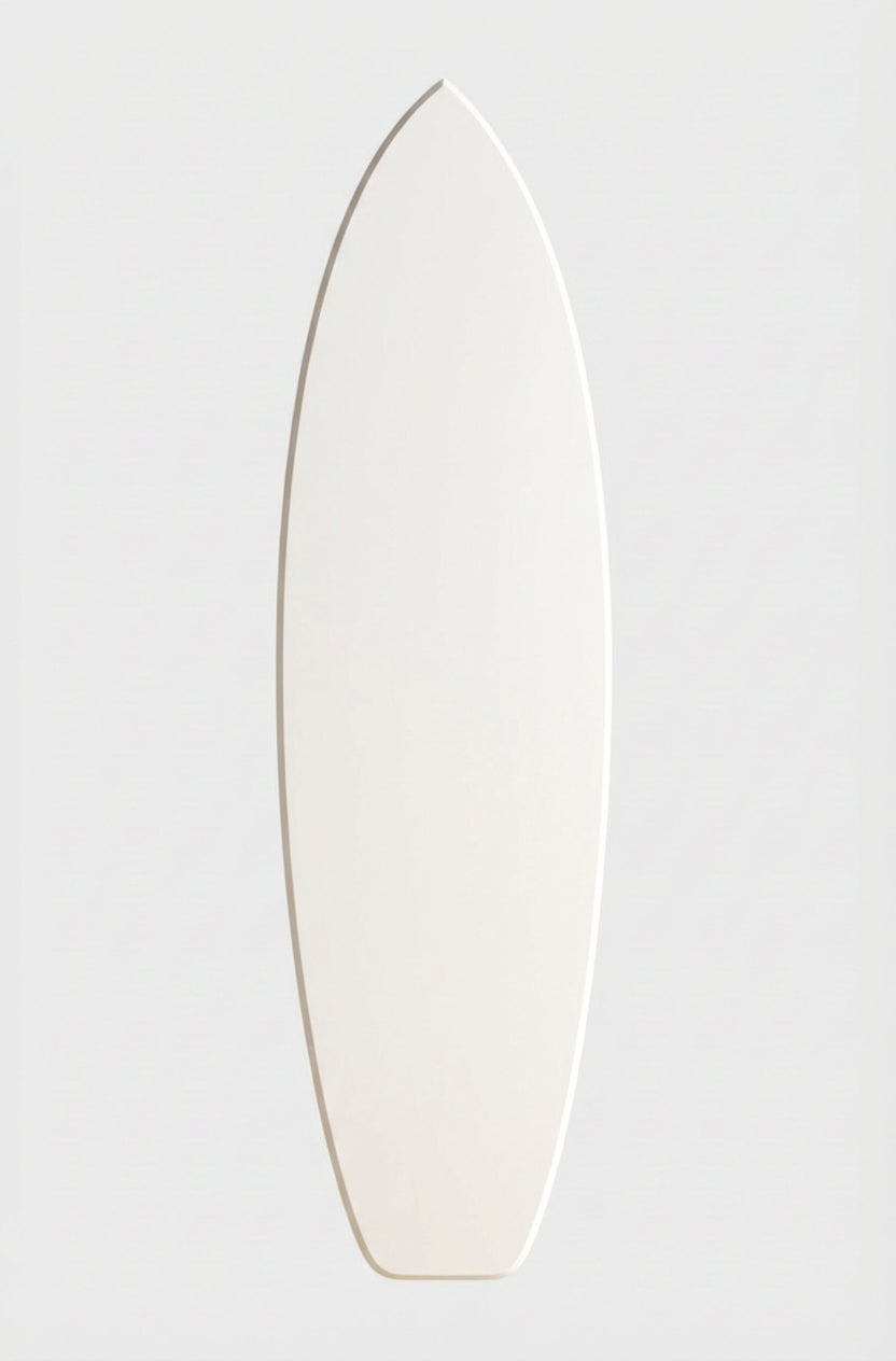 Stand-Up Paddleboard Carved Wood Wall Art Panel - Freeform (Cotton White)