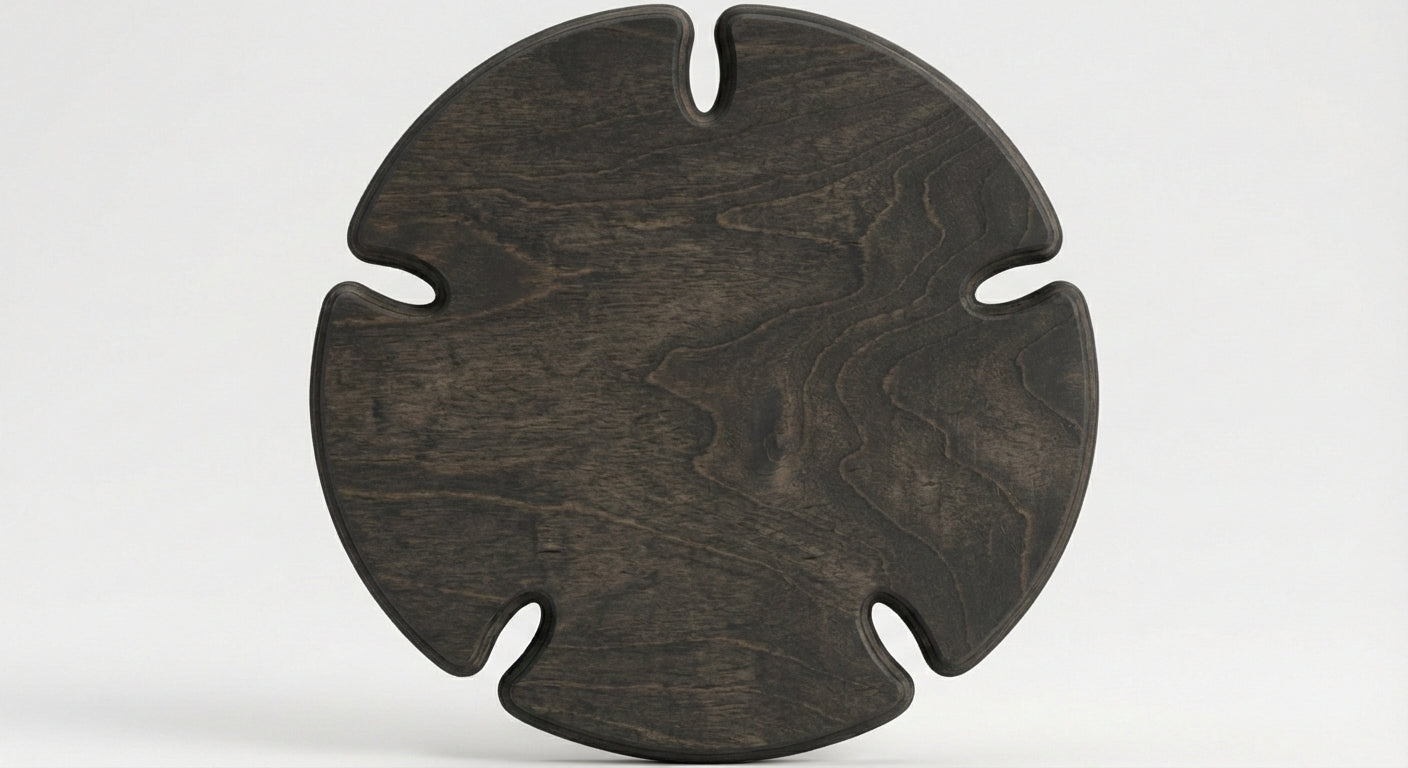 Sand Dollar Carved Wood Wall Art Panel - Freeform (Charcoal)