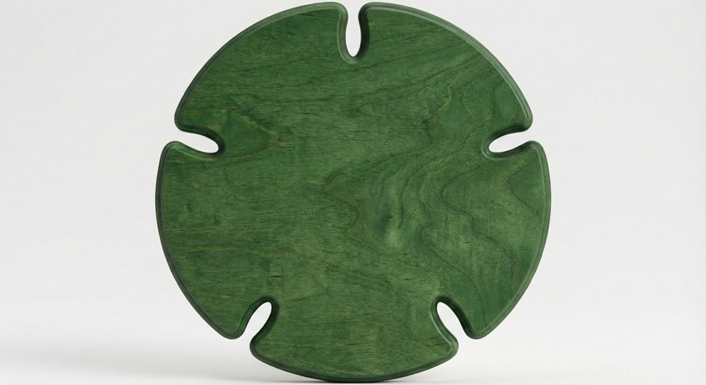 Sand Dollar Carved Wood Wall Art Panel - Freeform (Fern)