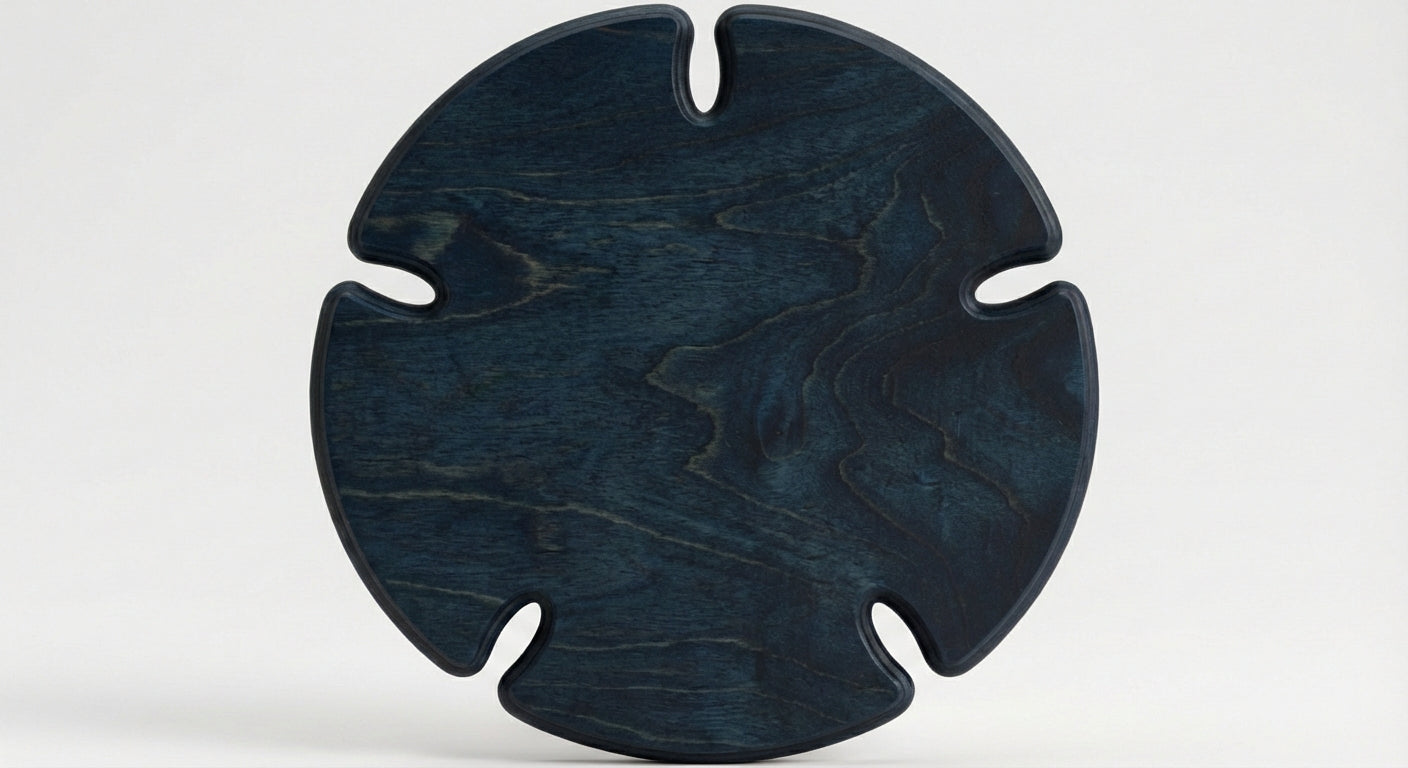 Sand Dollar Carved Wood Wall Art Panel - Freeform (Midnight Sky)