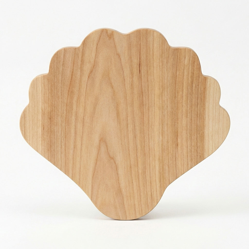 Scallop Shell Wood Wall Art Carved Wood Wall Art Panel - Freeform (Natural)