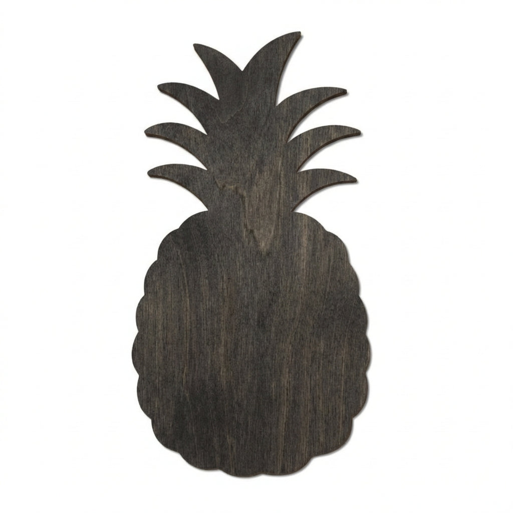 Pineapple Wood Wall Art Carved Wood Wall Art Panel - Freeform (Charcoal)