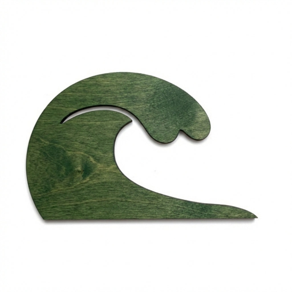 Ocean Wave Wood Wall Art Carved Wood Wall Art Panel - Freeform (Fern)
