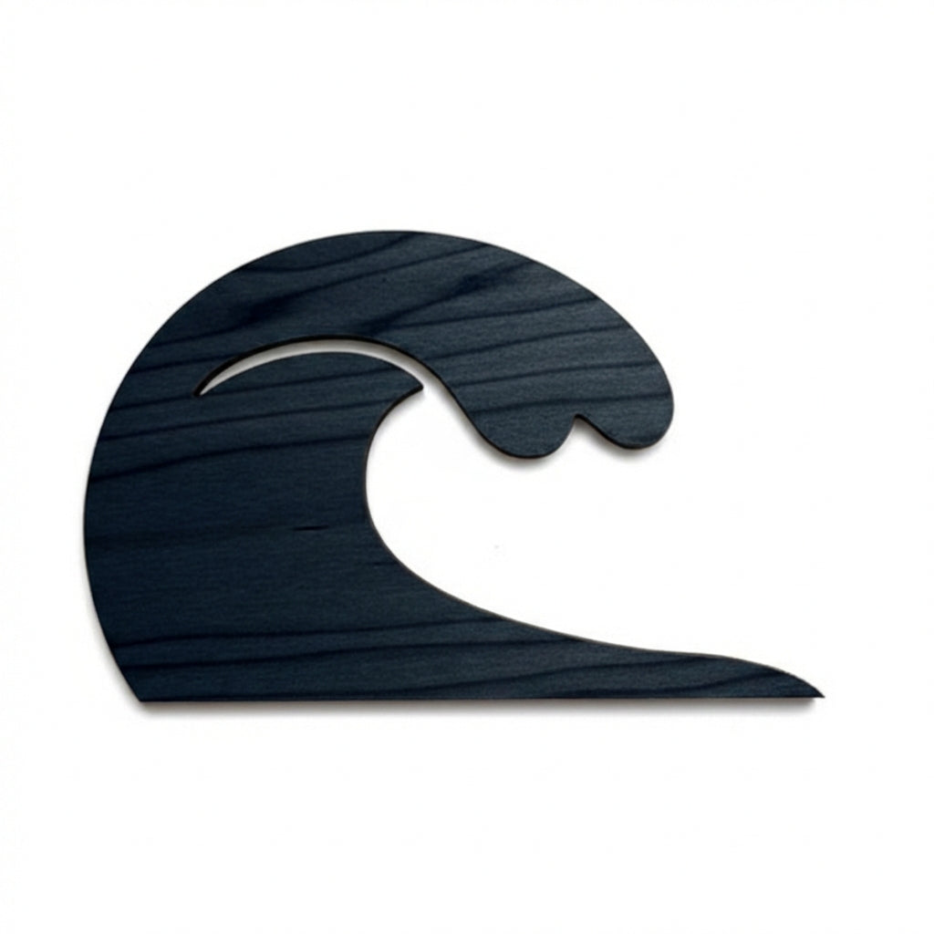 Ocean Wave Wood Wall Art Carved Wood Wall Art Panel - Freeform (Midnight Sky)