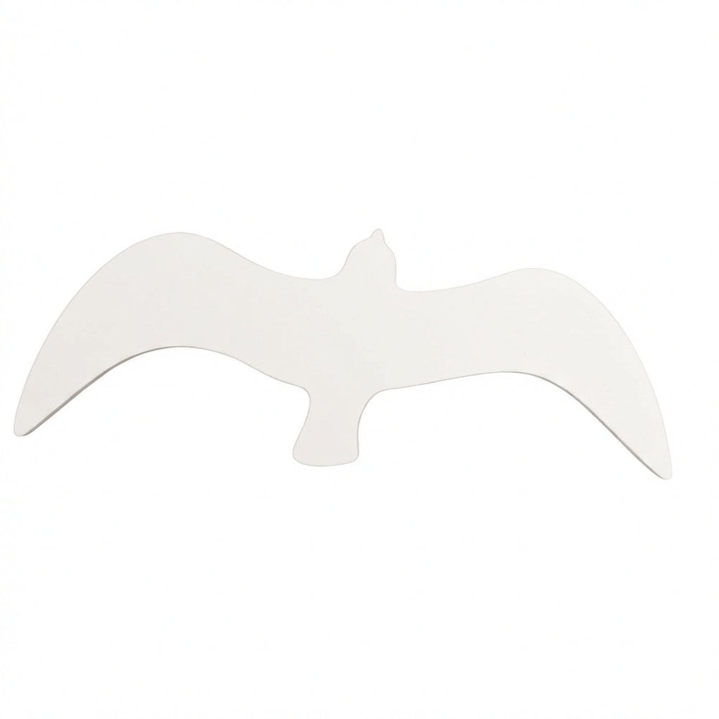 Seagull Wood Wall Art Carved Wood Wall Art Panel - Freeform (Cotton White)