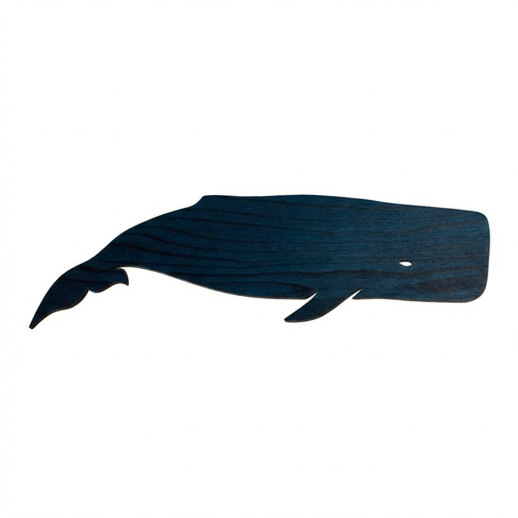 Sperm Whale Wood Wall Art Carved Wood Wall Art Panel - Freeform (Midnight Sky)