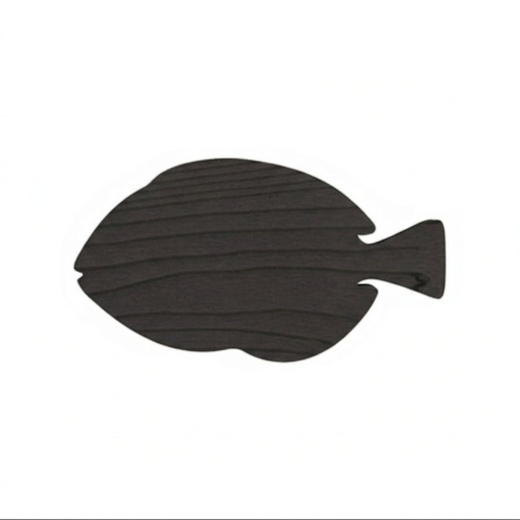 Blue Tang Wood Wall Art Carved Wood Wall Art Panel - Freeform (Charcoal)