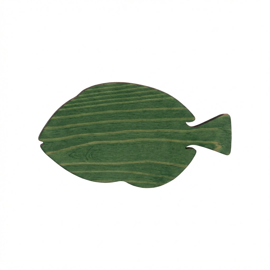Blue Tang Wood Wall Art Carved Wood Wall Art Panel - Freeform (Fern)
