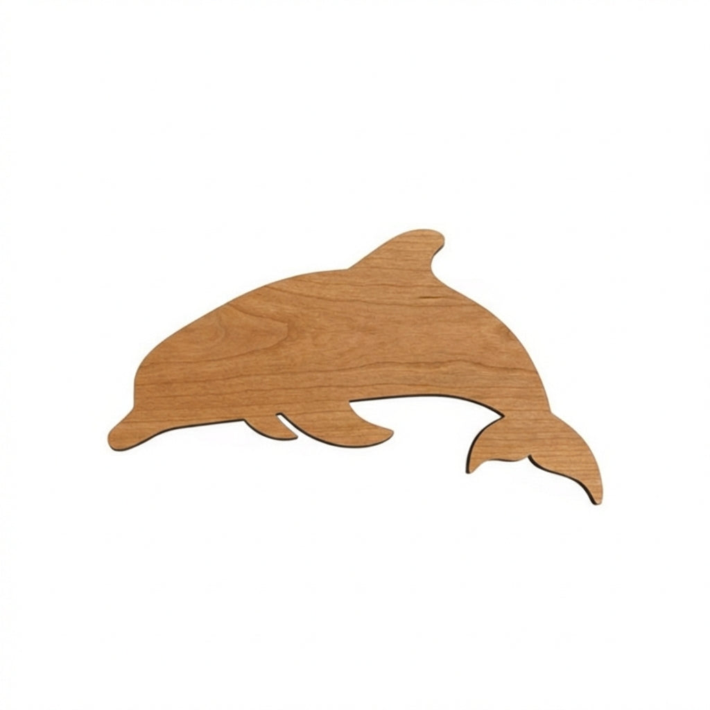 Porpoise Wood Wall Art Carved Wood Wall Art Panel - Freeform (Natural)