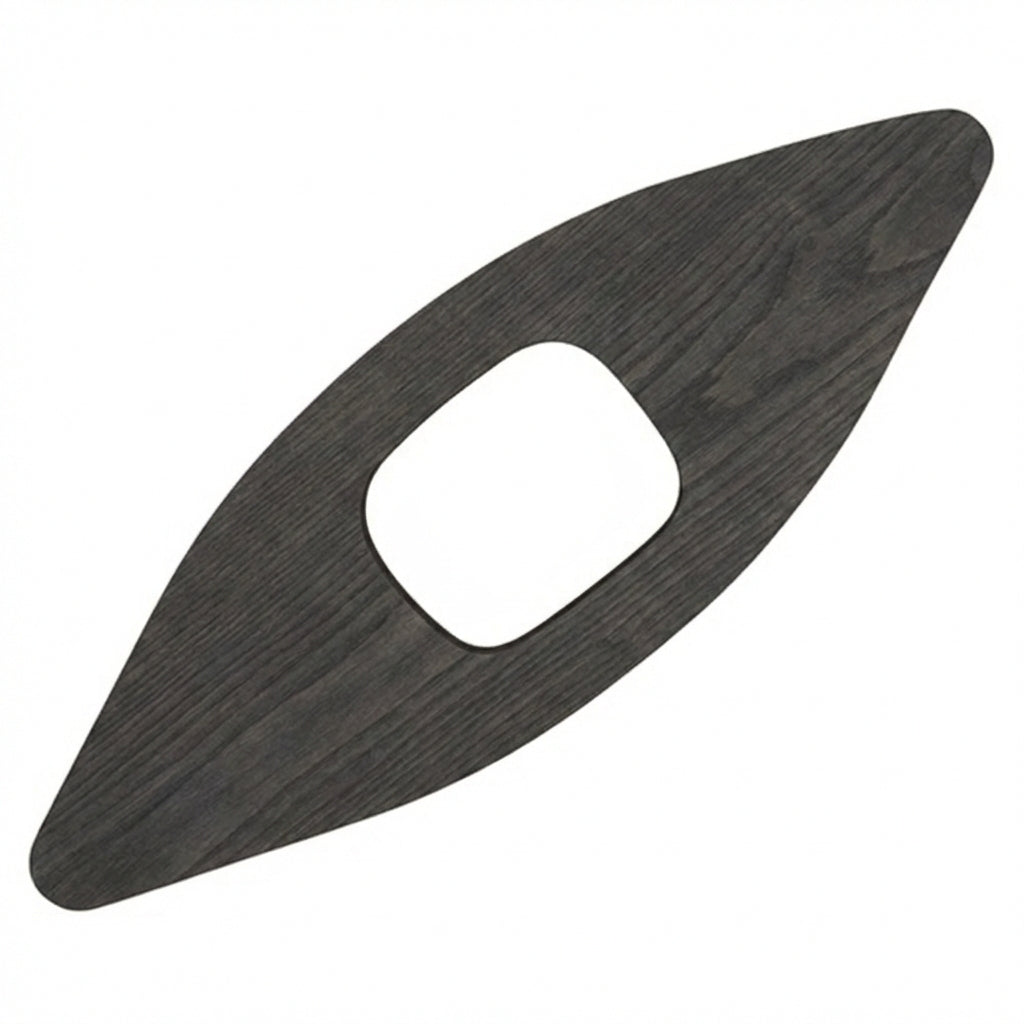 Kayak Wood Wall Art Carved Wood Wall Art Panel - Freeform (Charcoal)