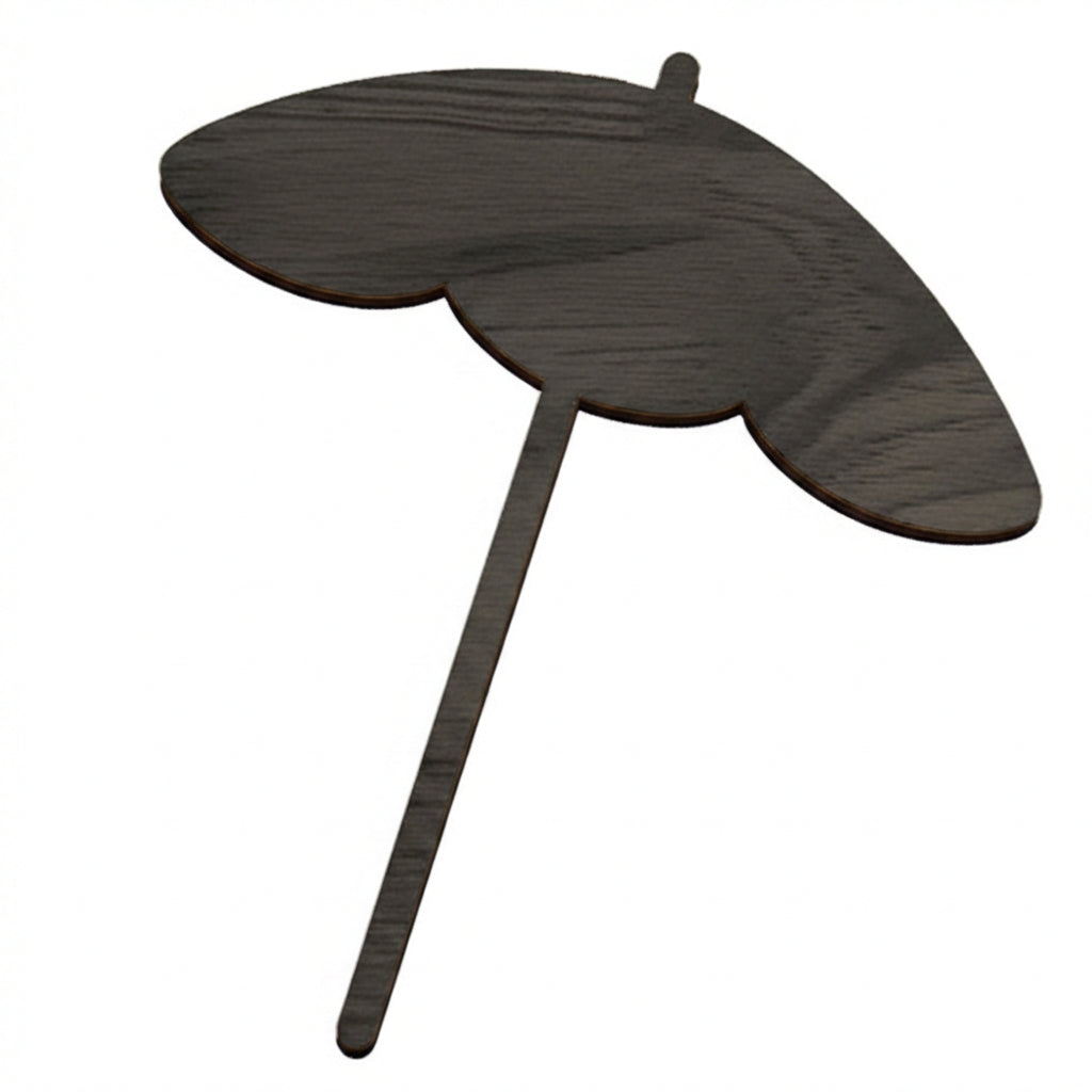 Beach Umbrella Wood Wall Art Carved Wood Wall Art Panel - Freeform (Charcoal)