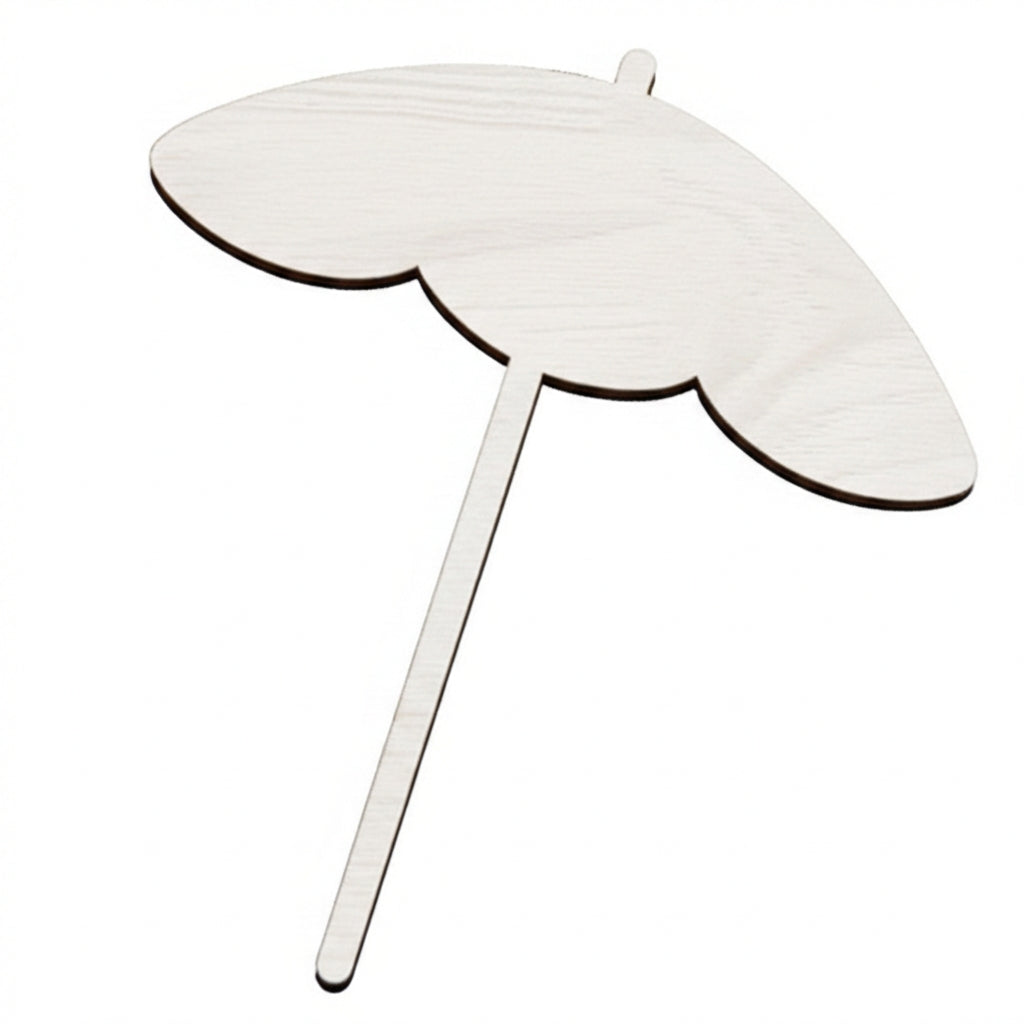 Beach Umbrella Wood Wall Art Carved Wood Wall Art Panel - Freeform (Cotton White)