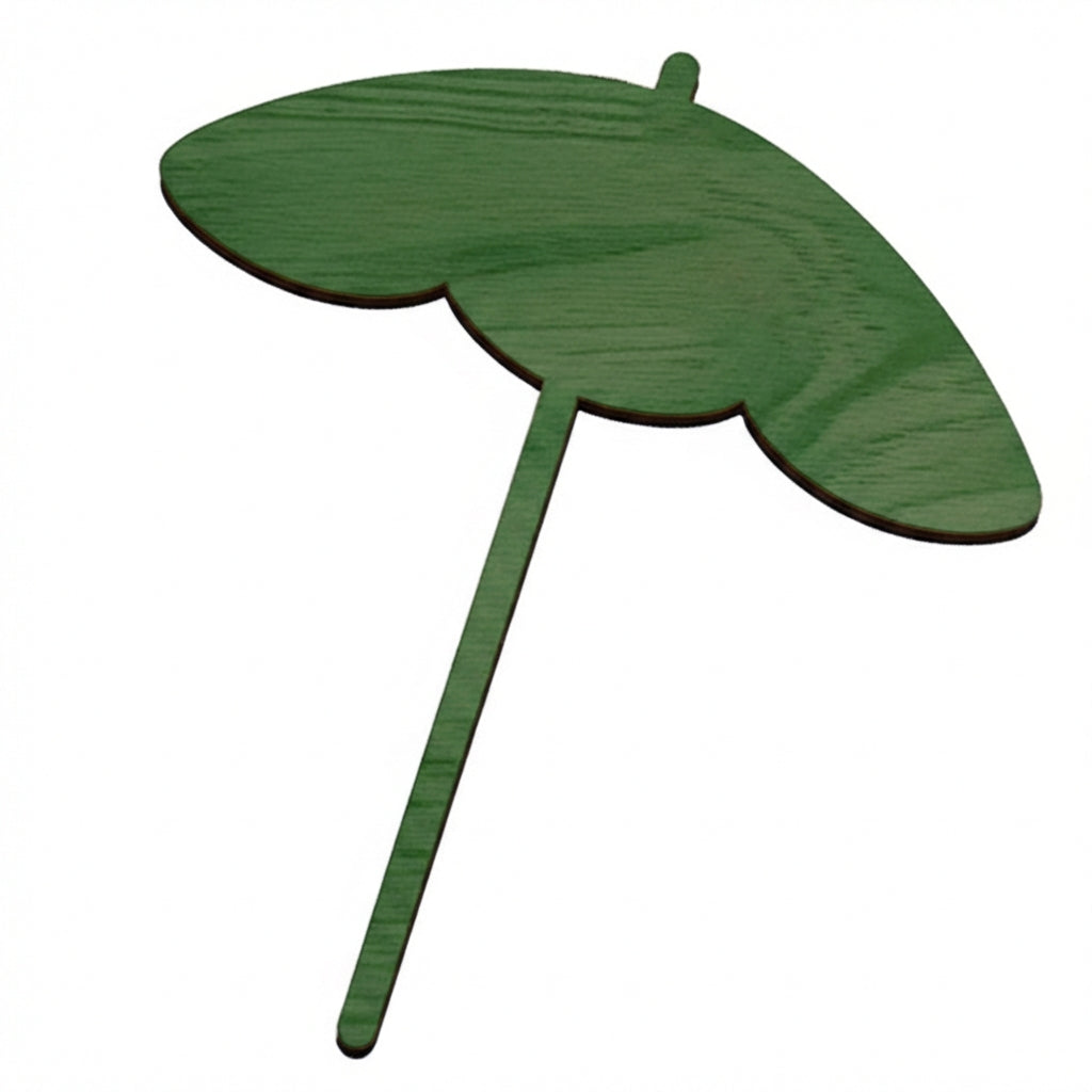 Beach Umbrella Wood Wall Art Carved Wood Wall Art Panel - Freeform (Fern)