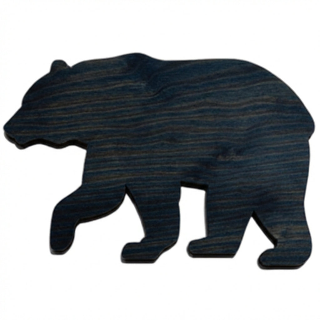 Bear Wood Wall Art Carved Wood Wall Art Panel - Freeform (Midnight Sky)
