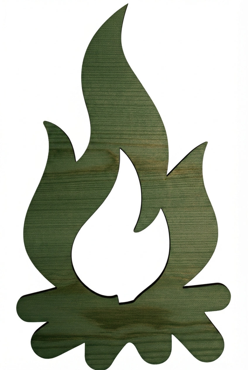 Campfire Wood Wall Art Carved Wood Wall Art Panel - Freeform (Fern)