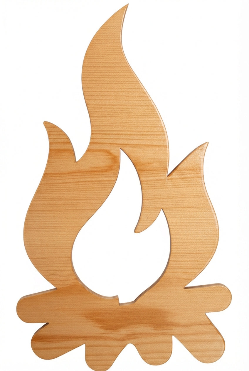 Campfire Wood Wall Art Carved Wood Wall Art Panel - Freeform (Natural)