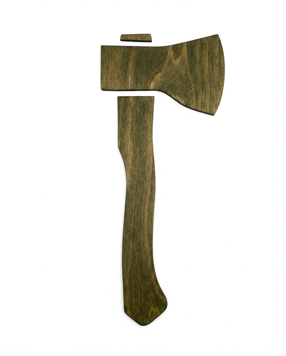 Axe Wood Wall Art Carved Wood Wall Art Panel - Freeform (Fern)