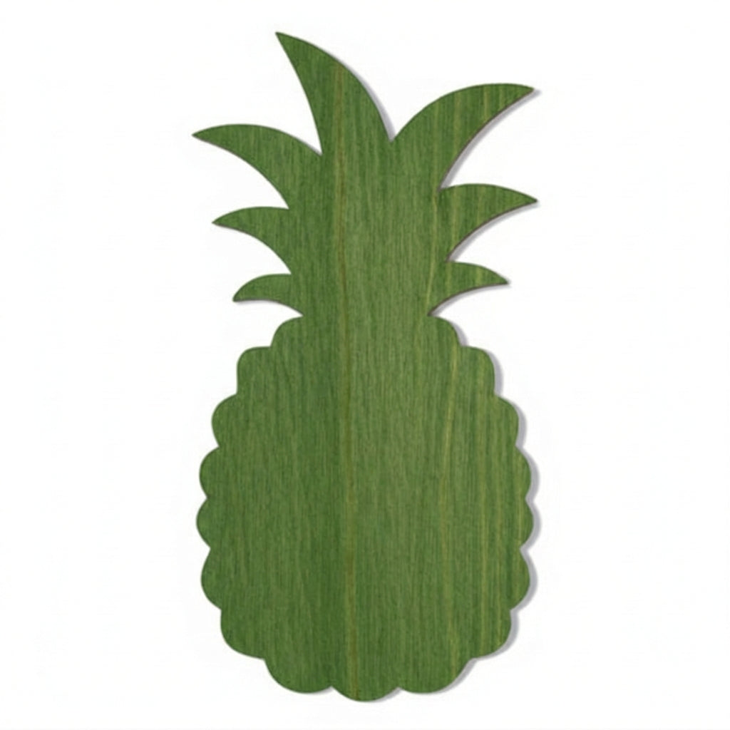 Pineapple Carved Wood Wall Art Panel - Freeform (Fern)
