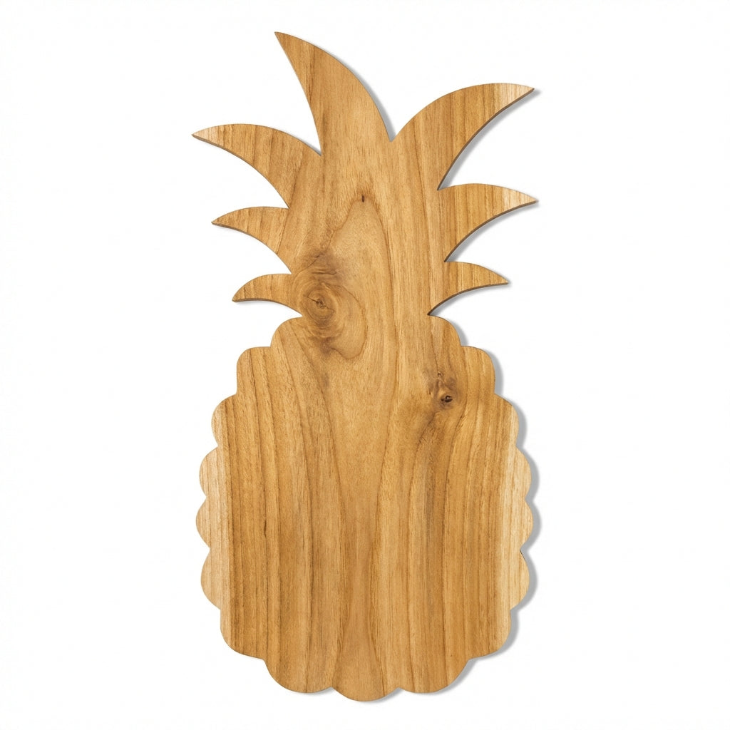 Pineapple Carved Wood Wall Art Panel - Freeform (Natural)