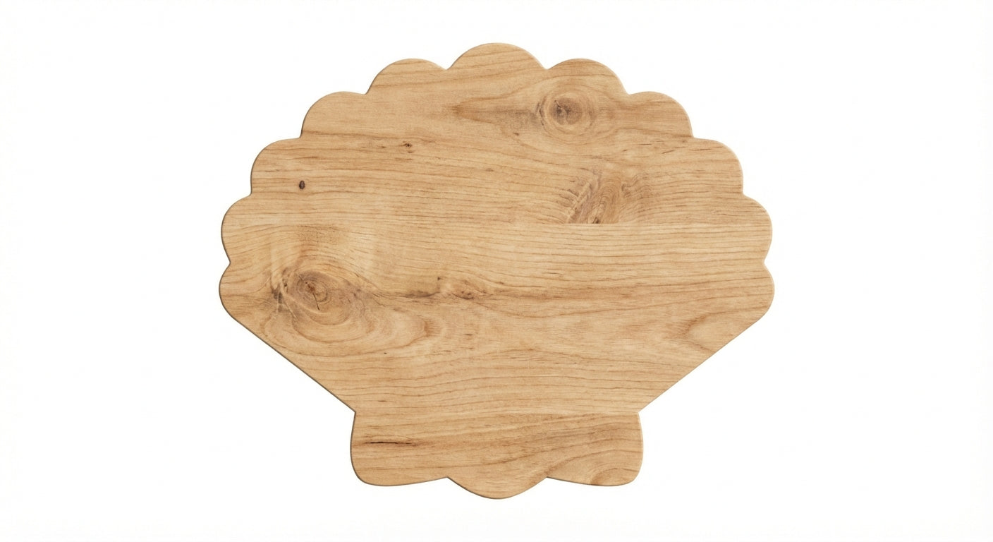 Ocean Shell Carved Wood Wall Art Panel - Freeform (Natural)