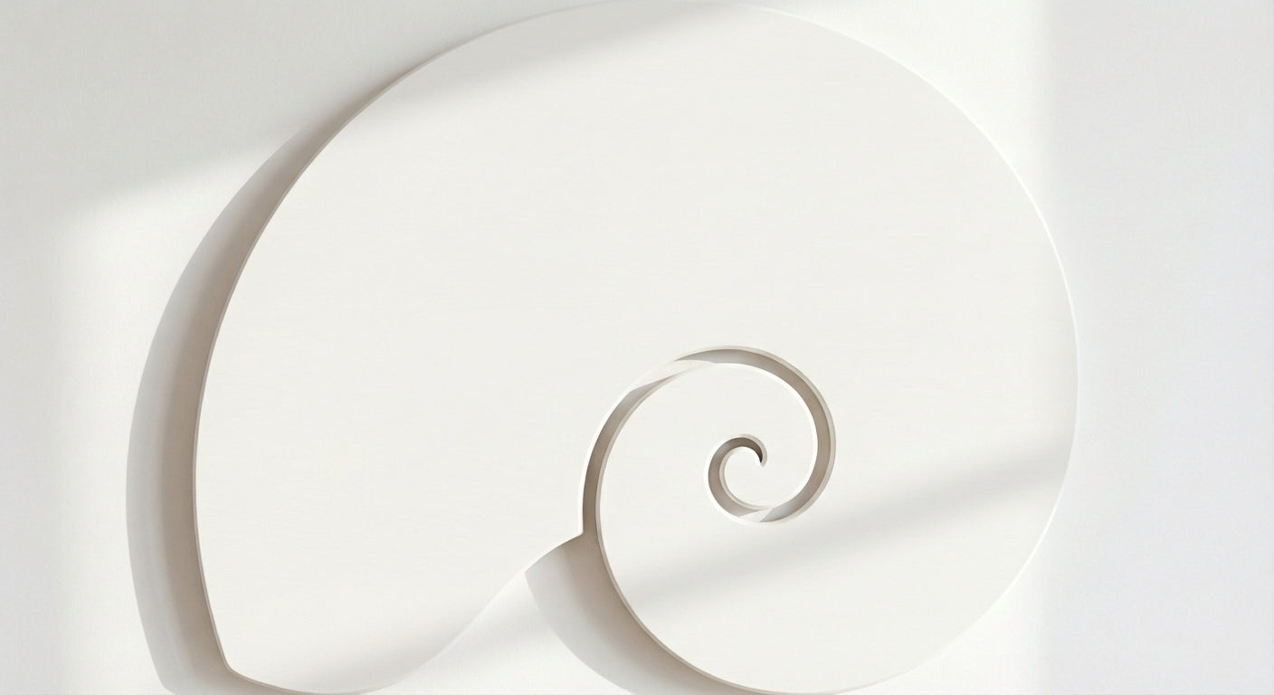 Nautilus Carved Wood Wall Art Panel - Freeform (Cotton White)