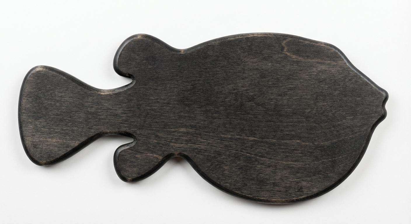 Verdant Depths Carved Wood Wall Art Panel - Freeform (Charcoal)