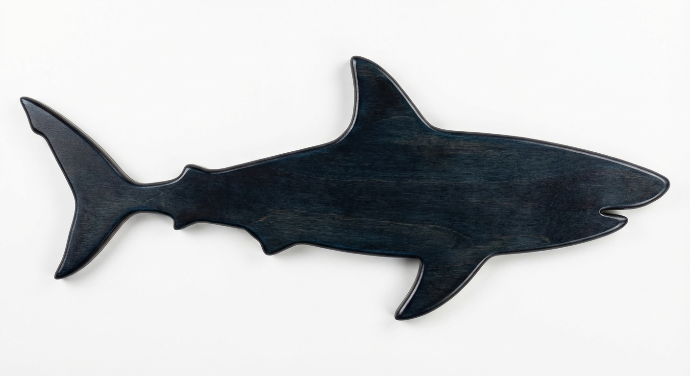 Ocean Predator Wood Wall Art - Freeform (Midnight Sky)