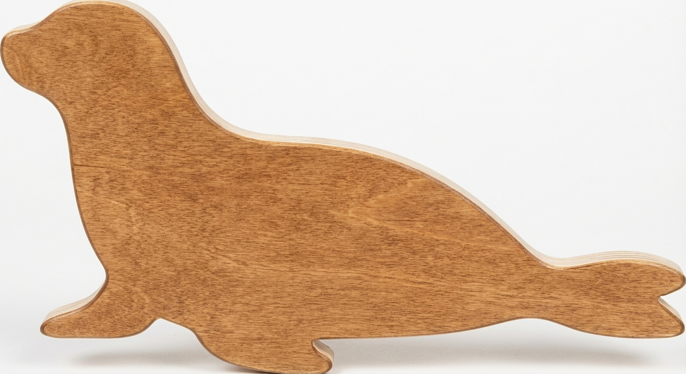 Coastal Seal Wood Wall Art Panel - Freeform (Fern)