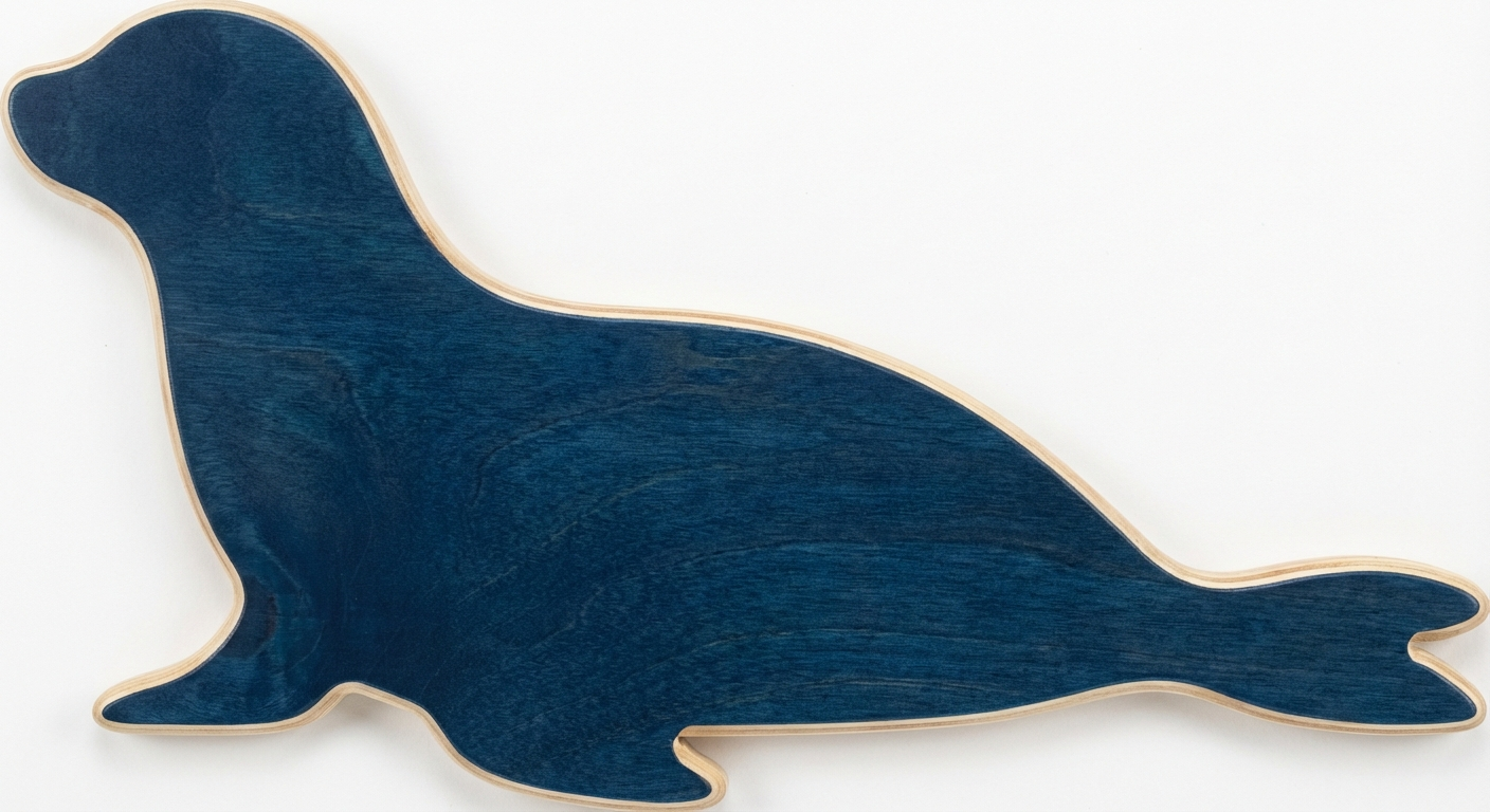 Coastal Seal Wood Wall Art Panel - Freeform (Midnight Sky)