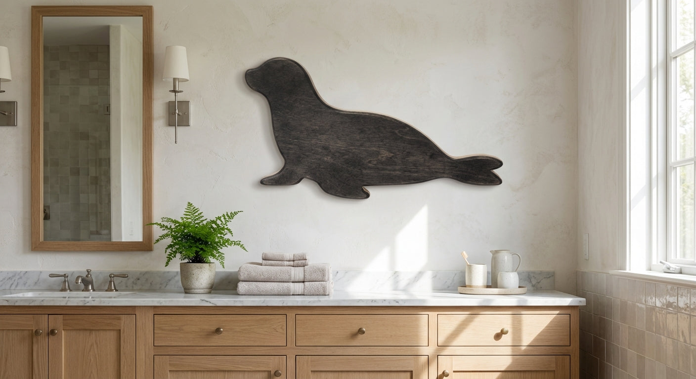 Coastal Seal Wood Wall Art Panel