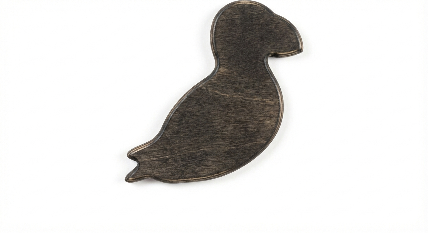 Abstract Avian Carved Wood Wall Art Panel - Freeform (Charcoal)