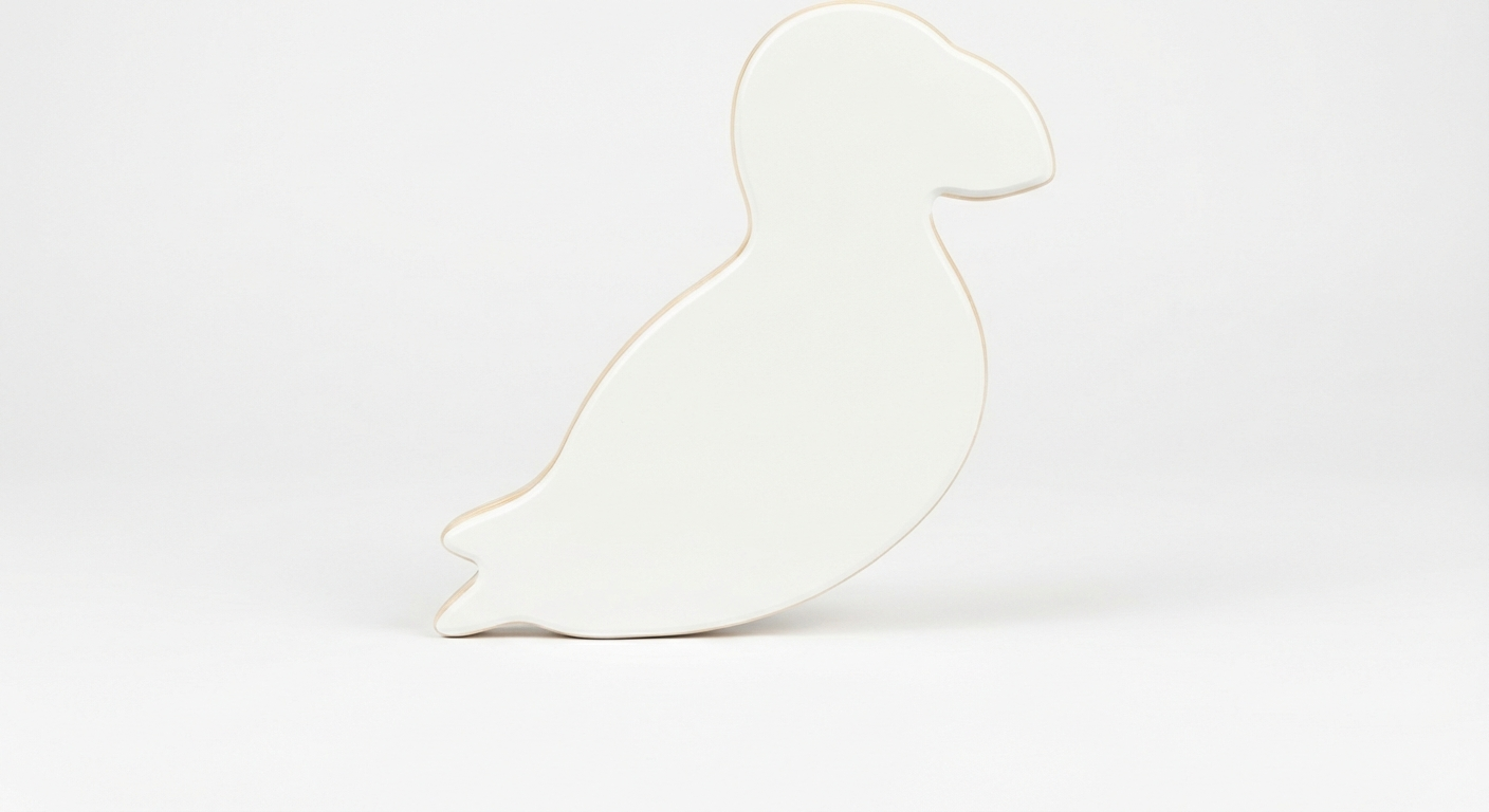 Abstract Avian Carved Wood Wall Art Panel - Freeform (Cotton White)