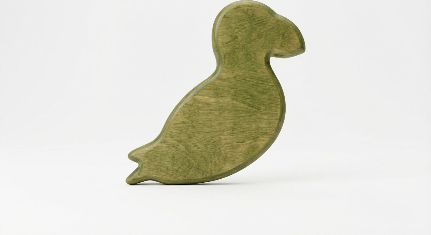 Abstract Avian Carved Wood Wall Art Panel - Freeform (Fern)