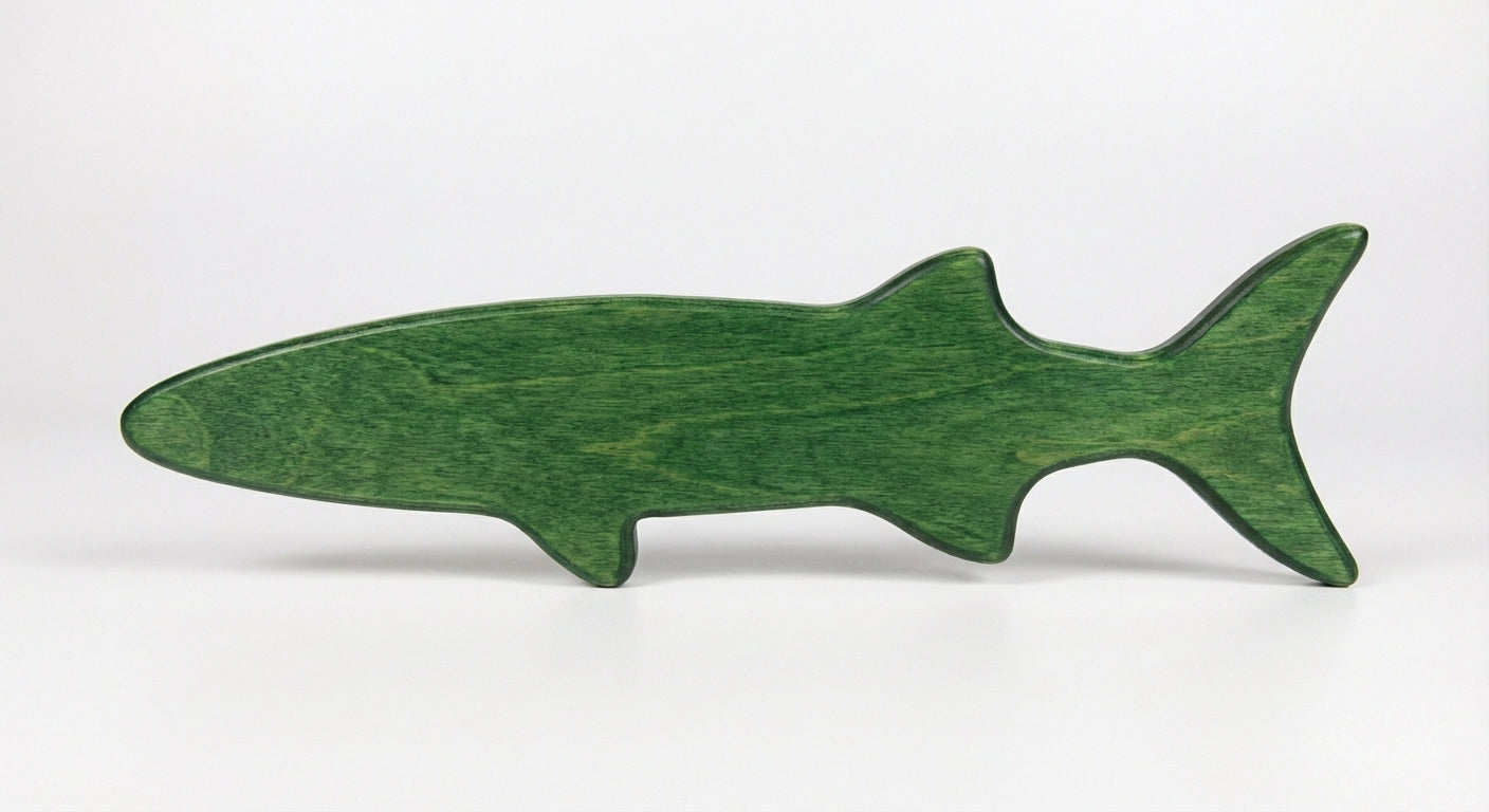 Coastal Shark Carved Wood Wall Art - Freeform (Fern)